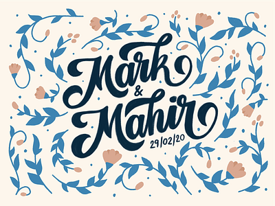 Mark & Mahir wedding lettering