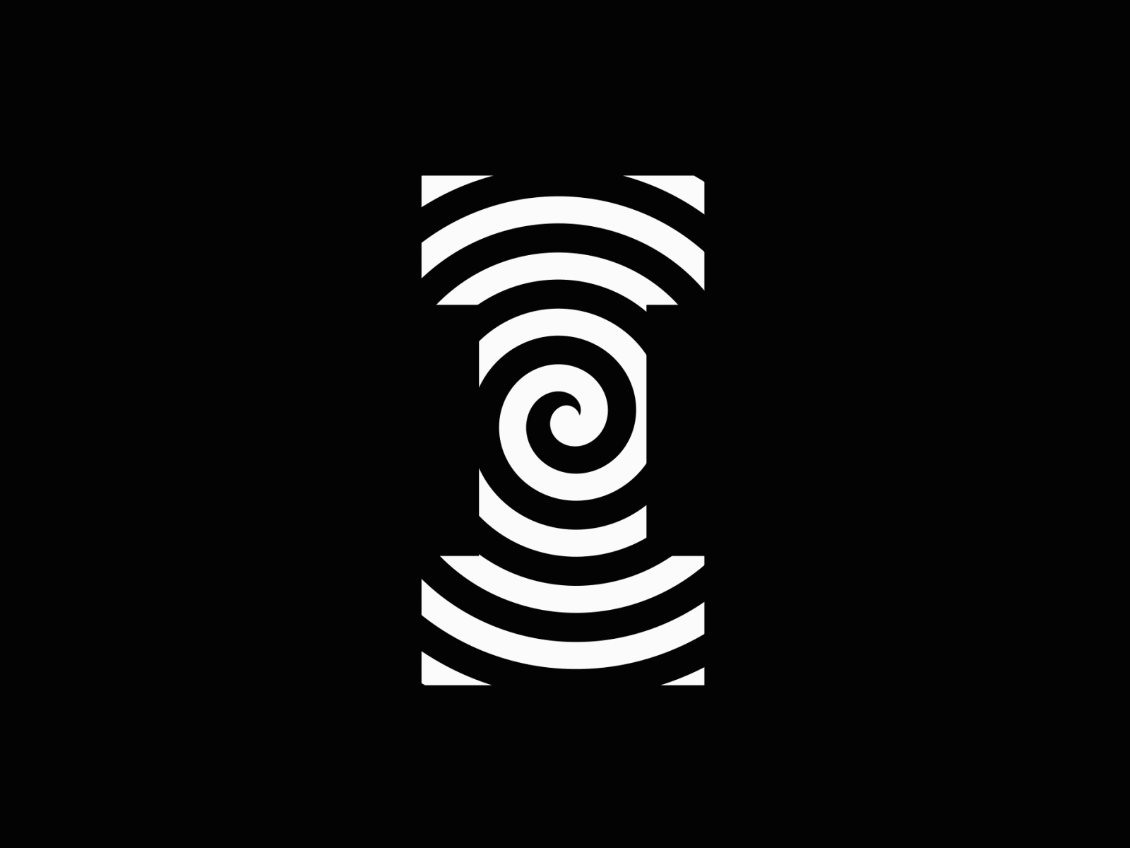 Illusion 36daysoftype animation black and white dailychallenge hypnosis hypnotic hypnotise hypnotize icon design illusion illustration illustrator letter letter i logo logodesign negative space spiral symbol symbol icon