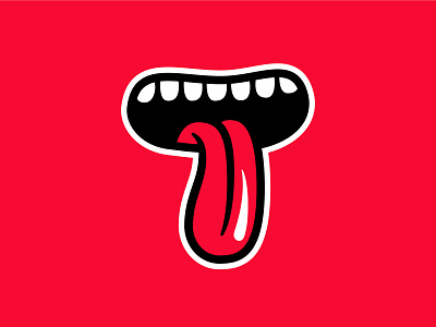 T is for Tongue 36daysoftype fun illustration letter t lick logo logo design logodesign mouth sticker t teeth tongue tongue out type vector graphic