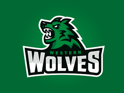 Western Wolves Logo angry branding green illustration ireland irish rugby logo logo design mascot rugby sport logo sports sports logo sports mascot team logo touch rugby vector west wolf