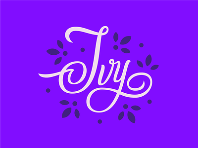Ivy lettering baby baby born baby girl birth birthday cute graphic design handlettering ivy lettering lettering art lettering artist letters name purple sign vector graphic