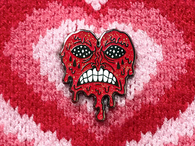 Melting Heart Pin angry angry heart crying heart enamel pin enamel pin badge glitter heart hed heart illustration melting melting heart mystic pin pins space valentine valentines valentinesday