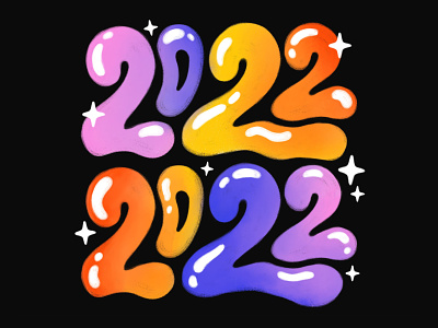 2022 2022 2022 lettering 2022 new year 2022 year colorful colors happy 2022 happy new year illustration lettering new year procreate procreate art procreate lettering rainbow rainbow lettering