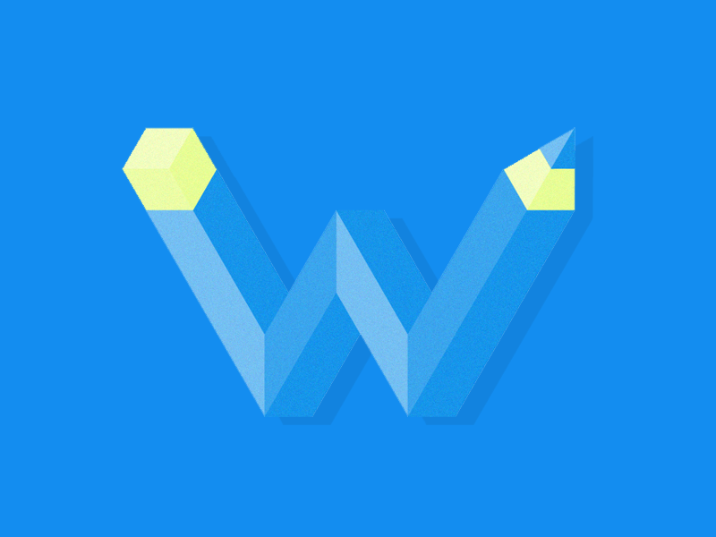 W(eird) pencil 3d 3d letter vector graphic vector typehue w type pencil letter graphic design graphic