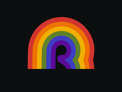 R is for Retro Rainbow 36daysoftype colors graphic graphic design icon illustration letter letter r logo r rainbow rainbows retro type vector vector graphic