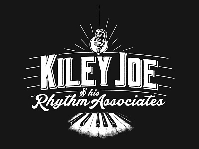 Kiley Joe Masson - T-shirt Design lettering logo music new orleans jazz performer piano piano player rock and roll singer t shirt design typography vintage microphone