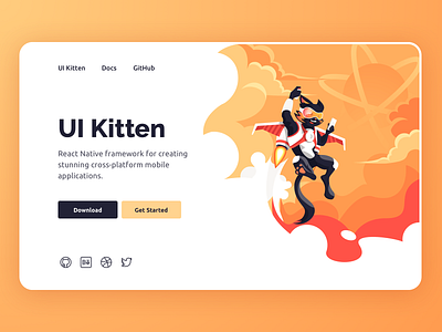 Landing Page - UI Kitten graphic design illustration landing page web web design webdesign website website design