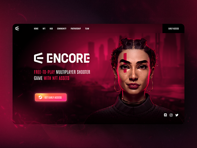 Encore Game Website 3d game landing web web design webdesign website