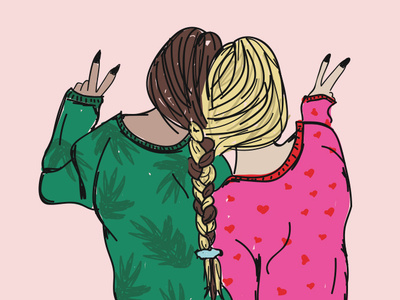 bff illustration besties friends illustration vector