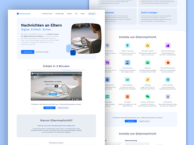 Elternnachricht — Homepage branding design system emails homepage logo messages saas ui user experience ux uxui visual design