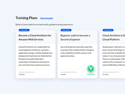 Training Plans curated stripe - Cloud Academy cards cards ui design interface design ui uidesign user experience ux uxui visual