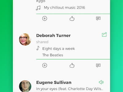 Sharing music on Spotify music social network ui user experience user interface ux