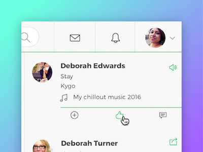 Like my friends' music on Spotify music social network ui user experience user interface ux