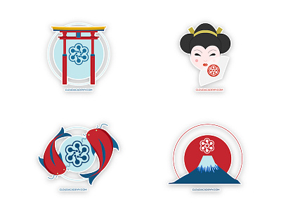Cloud Academy stikckers for Japan japan stickers