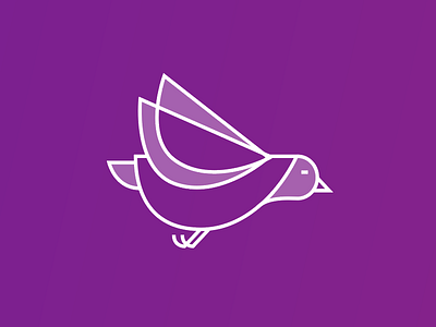 A pigeon flying in a purple sky bird icon illustration pigeon