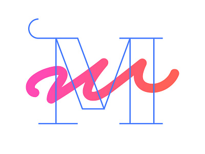 Marina illustration lettering type