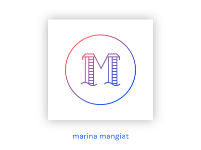 M stands for Marina brand design lettering logo design