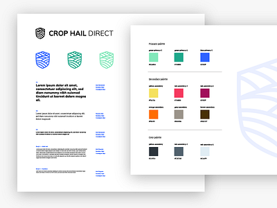 Crop Hail Direct Visual guideline - work in progress brand system design system visual design