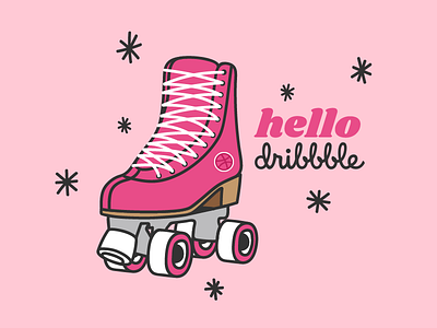 On A Roll | Hello Dribble debut dribble debut hello dribble illustration pink roller skate skate