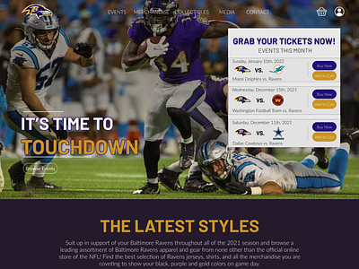 Website Redesign for The Baltimore Ravens by Marioso Anderson on