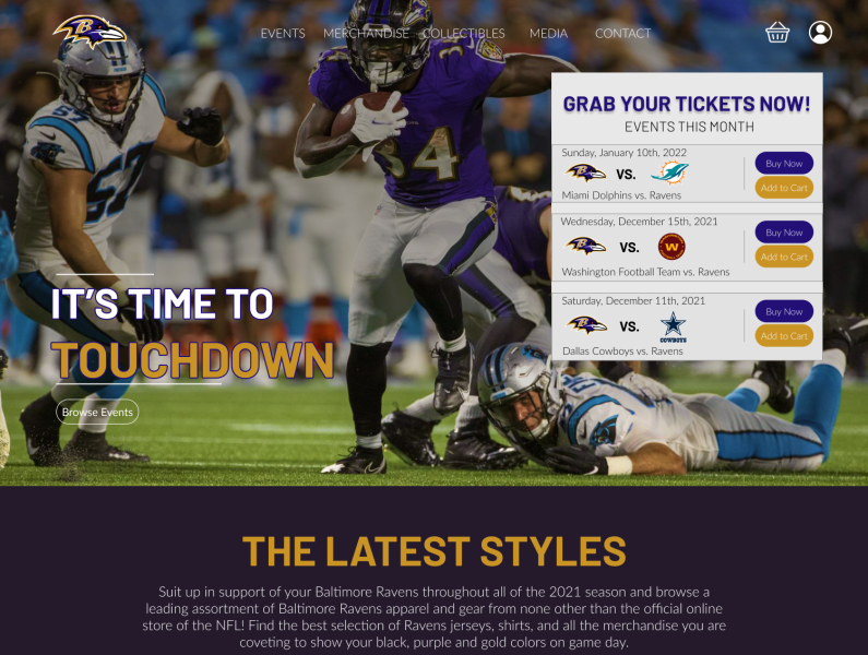 Website Redesign for The Baltimore Ravens by Marioso Anderson on Dribbble
