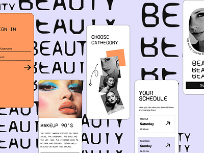 Beauty Salon App app design graphic design illustration ui ux