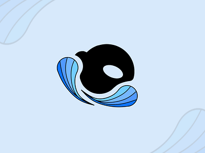 Orca Logo animal black blue circle colour cute design edinburgh eye logo orca rainbow swirl uk whale