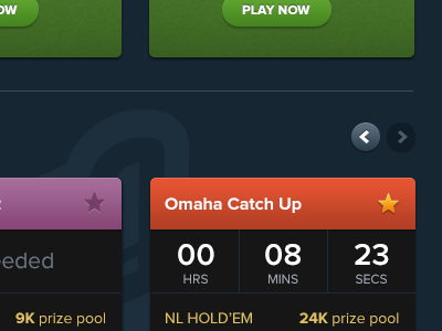 Omaha Catch Up interface navigation poker prize timer