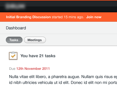 Big Orange Message branding dashboard discussion icon meeting tasks