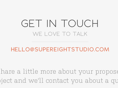 Get in touch contact email talk touch