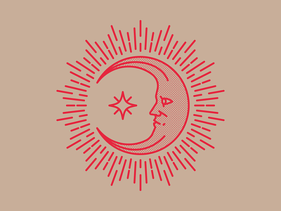 Moon Badge Design Monoline