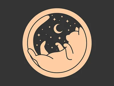 Another Stargazing Cat badge design brand branding cat design designer graphic design illustration illustrator logo monoline totebag vector