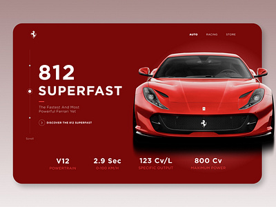812 Ferrari Concept design ui userinterface ux web