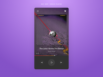 Day 009 - Music Player daily music player tame impala ui