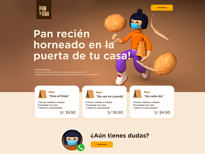 El Pan de Mia characterdesign cinema4d design art landing ui uidesign webdesign
