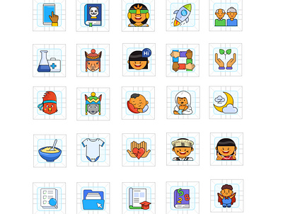Iconografia Aprendo en casa education figmadesign icon kids school vector