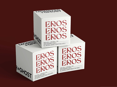 EROS Candle Package Design for Monster + Ghost box design branding candle candle package fragrance graphic design illustration packaging red black white typography