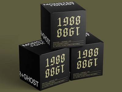 Monster + Ghost 1988 Candle Packaging