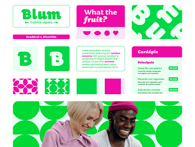 Blum design food fun graphic design identidade visual logo restaurant vegan veggie
