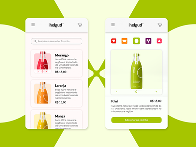 Helgud app design drinks food graphic design identidade visual juice site ui ux