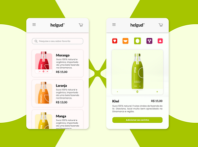 Helgud app design drinks food graphic design identidade visual juice site ui ux