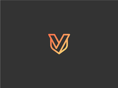 V Emblem - Gradient bike branding letter logo sports symbol training