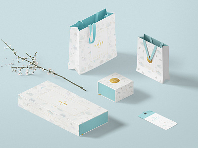 Soft baby blue box branding cotton garments luxury packaging shop