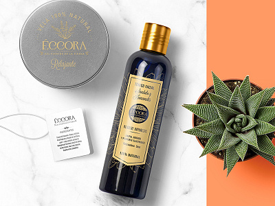 Eccora, Label & Tag botanical branding design eco label natural orange packaging product skin care tag