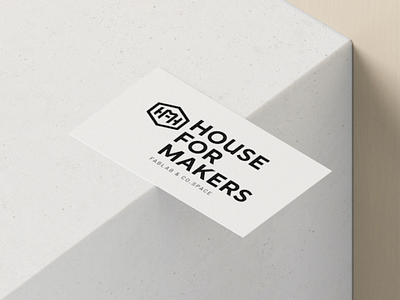 logo design House for makers- Fablab branding coworking designers fablab hexagon logo makers