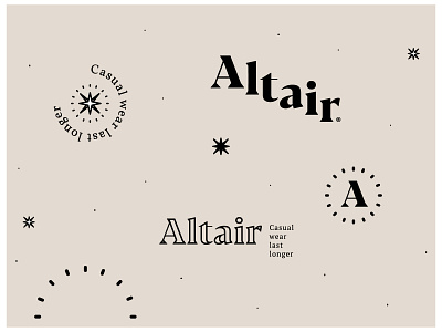 Altair garment brand altair applications branding fashion garments light logo design star