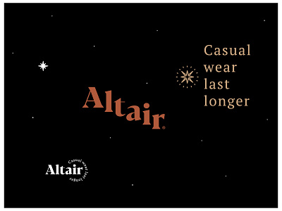 Altair garment brand branding design fashion garments illustration logo star symbol typography vector
