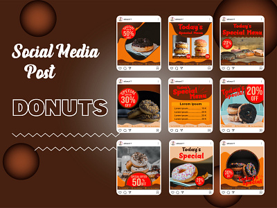 Social Media Post Donuts facebook garphicdesign instagram socialmediadesign