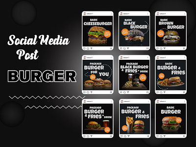 Social Media Post Burger facebook garphicdesign instagram socialmediadesign