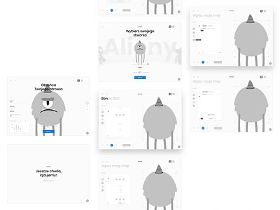 Monster Creator - Lo/Fi Wireframes aliens creator kids lo fi monster monster club playfull wireframes wyswig